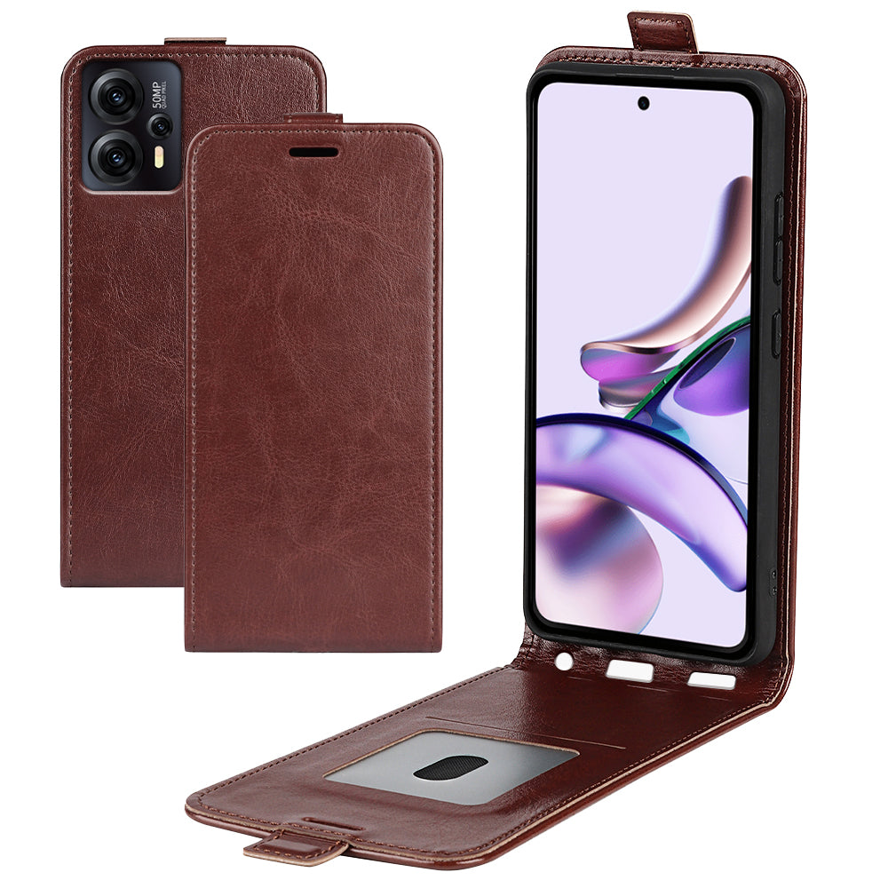 For Motorola Moto G13 4G G23 4G Vertical Flip PU Leather Cover Crazy Horse Texture Shockproof Card Holder Phone Case For Motorola Moto G13 4G G23 4G Vertical Flip PU Leather Cover Crazy Horse Texture Shockproof Card Holder Phone Case